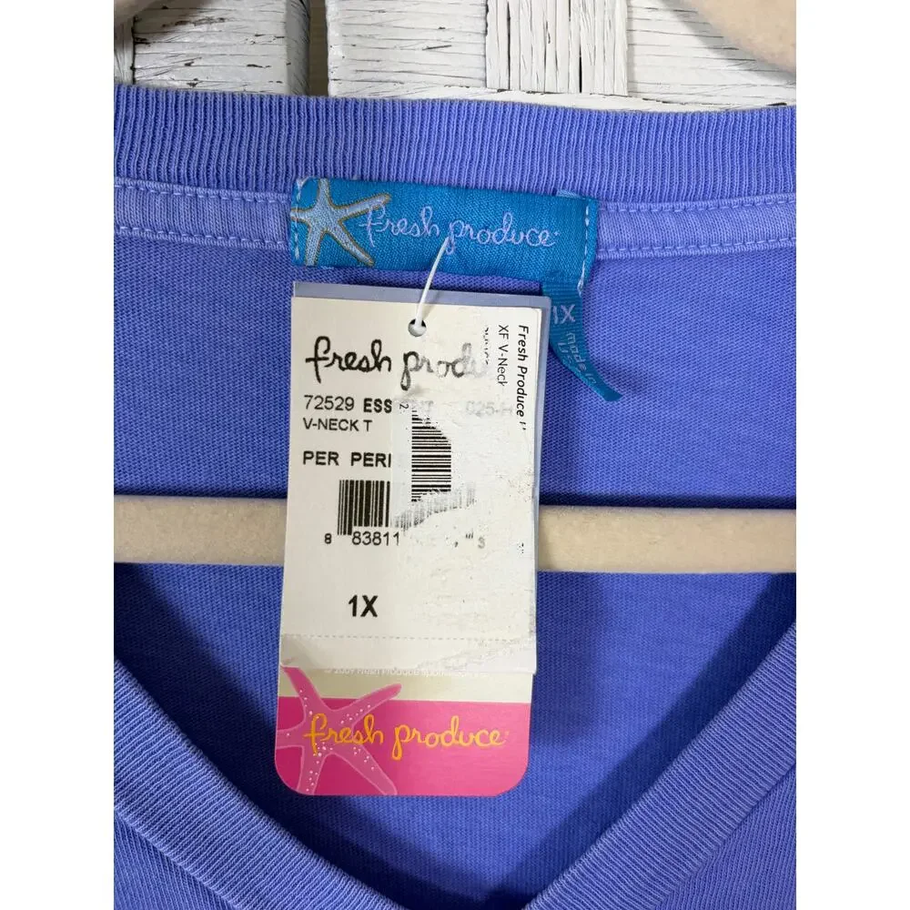 Fresh produce women’s T-shirt V-neck, St. Thomas shells coastal plus size ￼ - Picture 5 of 11